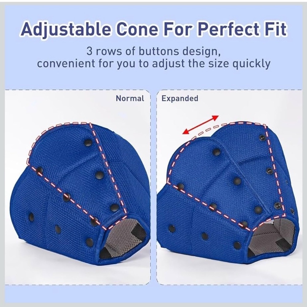 💙 AuraPaw Soft Recovery Cone – Size S – Adjustable, Breathable, Gentle for Pets - Picture 3 of 7